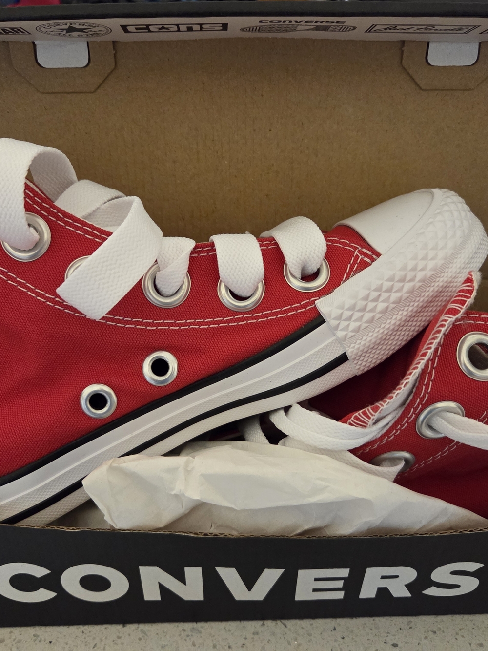 Converse Red and White High-Top Canvas Sneakers Wide Lace M3/W5